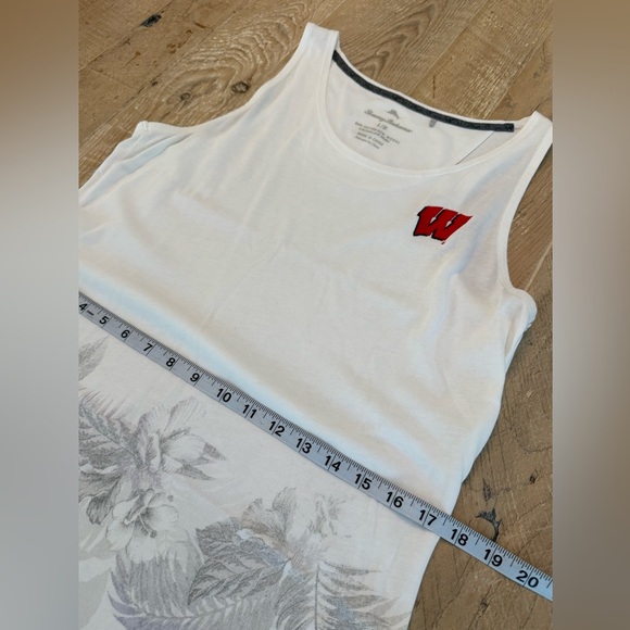 Women's Tommy Bahama White Wisconsin Badgers Floral Victory Dress Size L - Picture 7 of 9